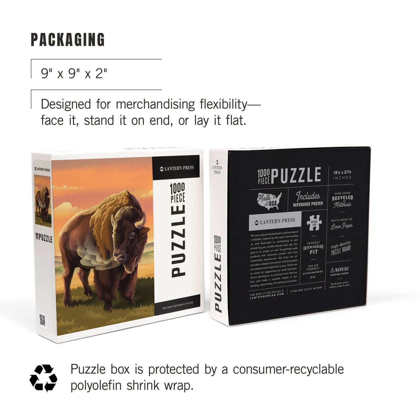 1000 PIECE PUZZLE Lithograph Wildlife Series, Bison