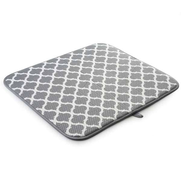 359T 16X18 DISH DRYING MAT, GRAY TRELLIS