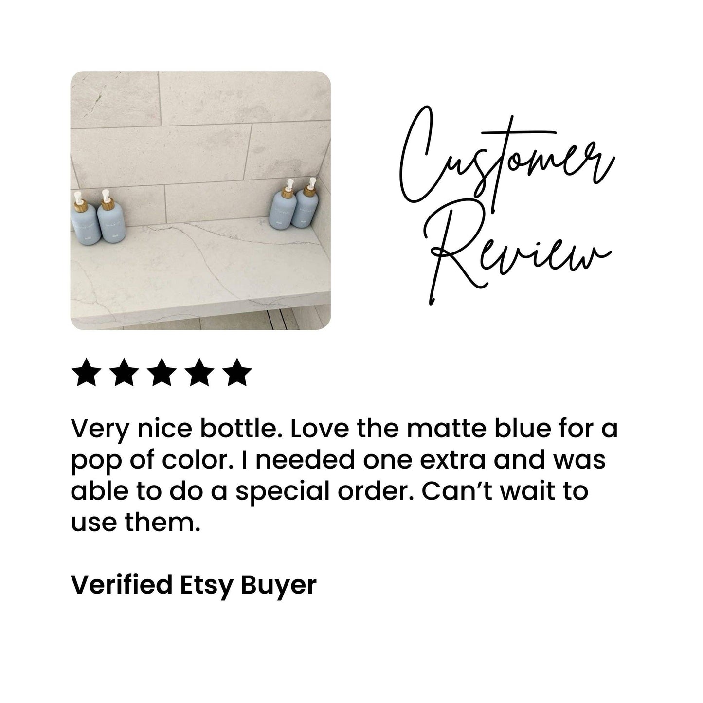 Color Series Shower Dispenser Set of 3 - Waimea Collection, Sky Blue: White Bamboo Pump