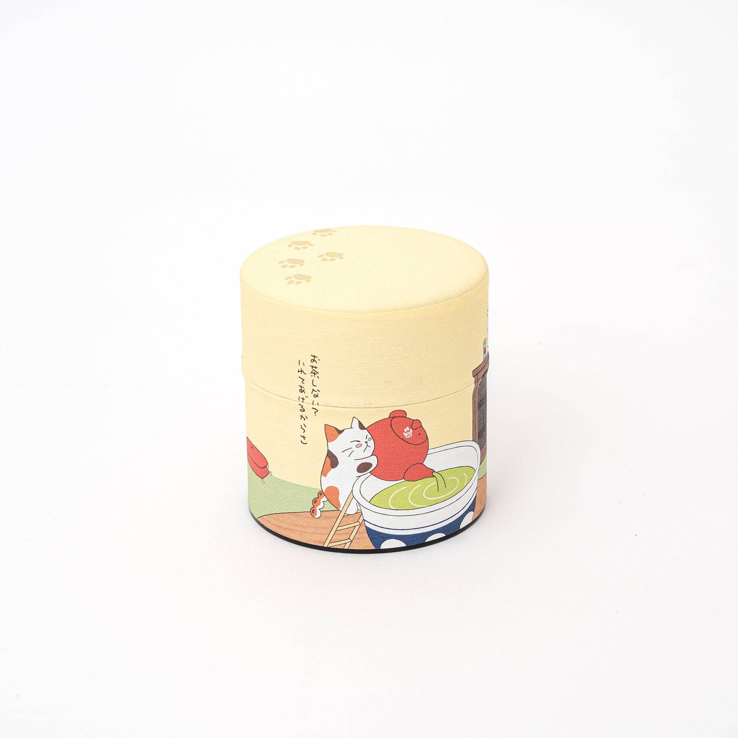 Washi Tea Canister - 5 Patterns: Cat - Want to have tea?