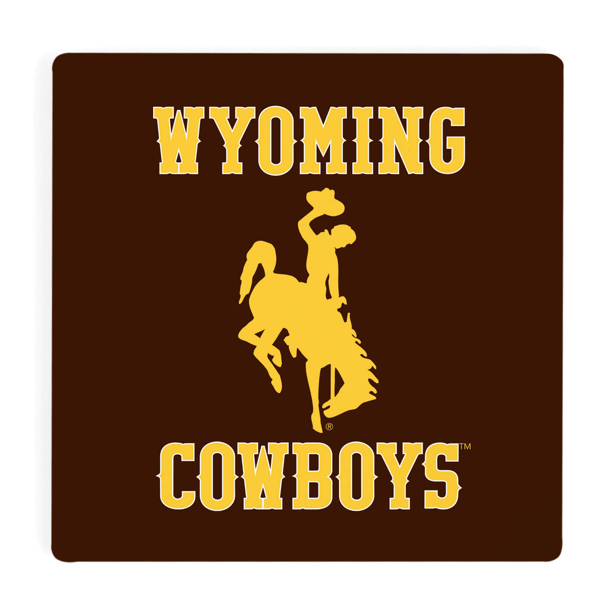 UCOAS1879-WYO Wyoming Cowboys Color Logo Ceramic Coaster