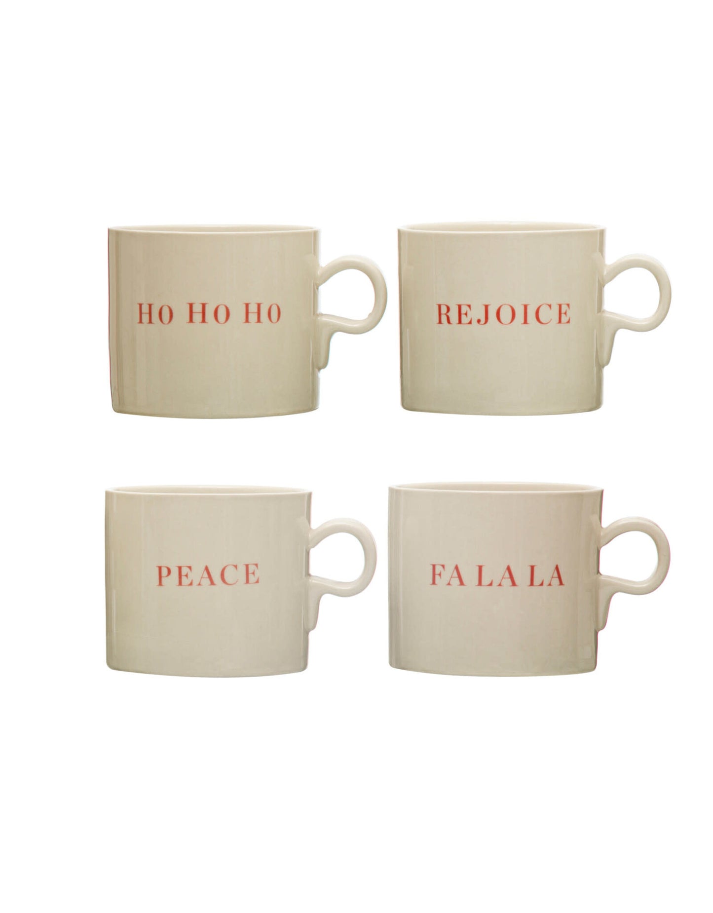 12OZ. STONEWARE MUG W/HOLIDAY SAYING, 4 STYLES