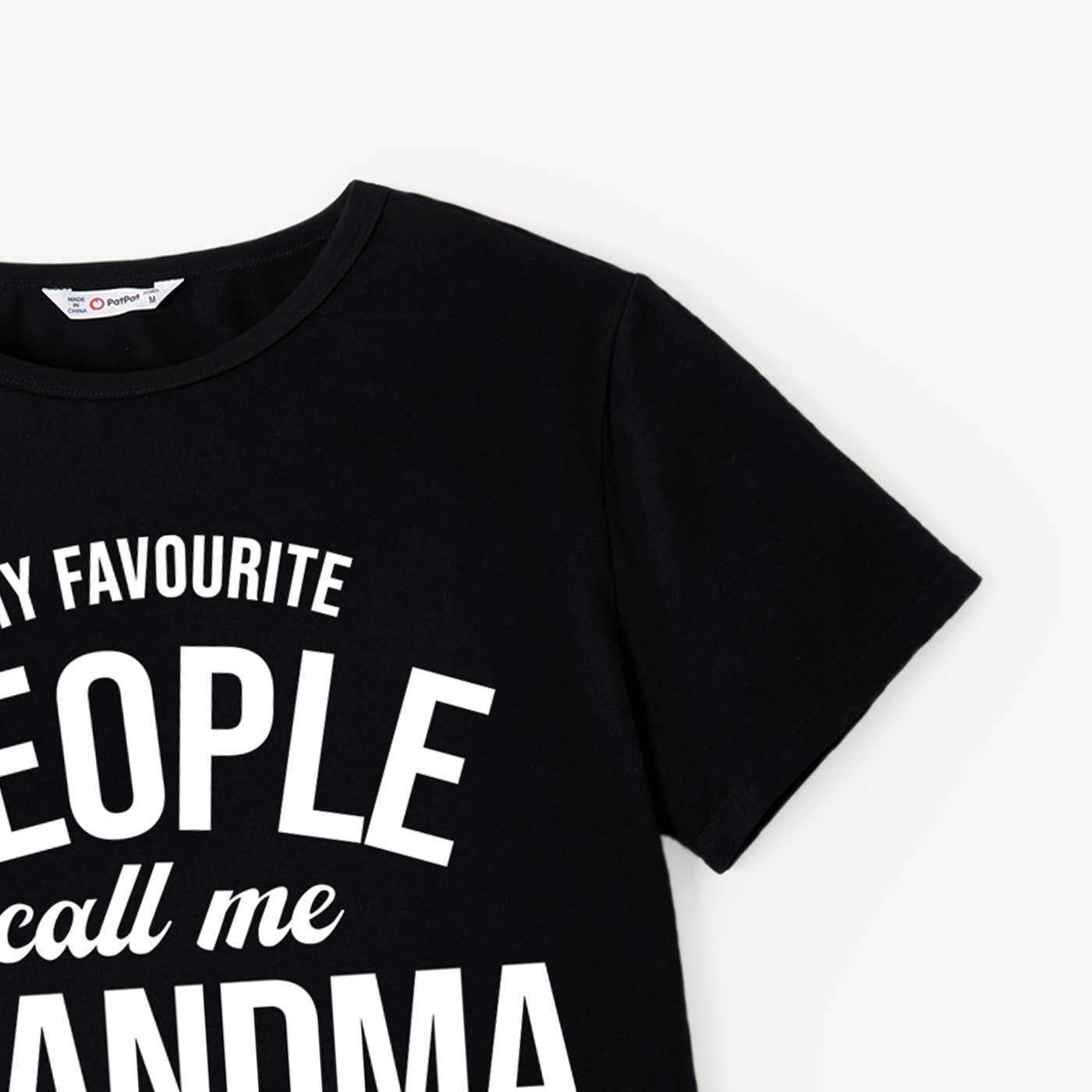 Mother's Day Grandma and Me Short Sleeves Slogan Print Tops: Black / Girl: 2 Years
