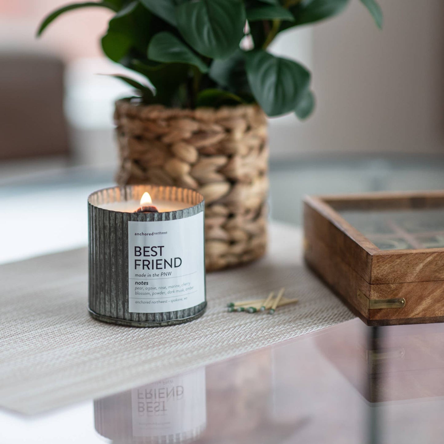 Best Friend Wood Wick Rustic Farmhouse Soy Candle: 10oz