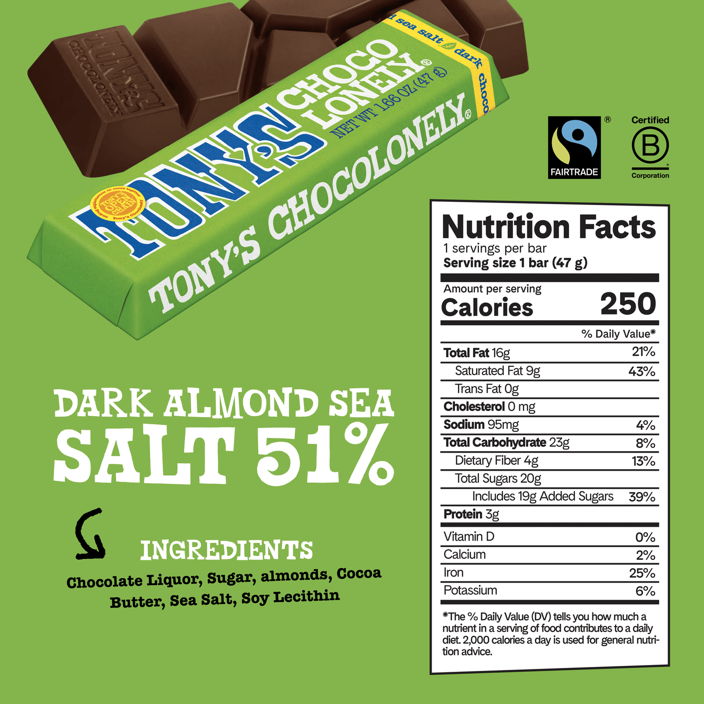 Dark almond sea salt 51%: Dark almond sea salt 51%