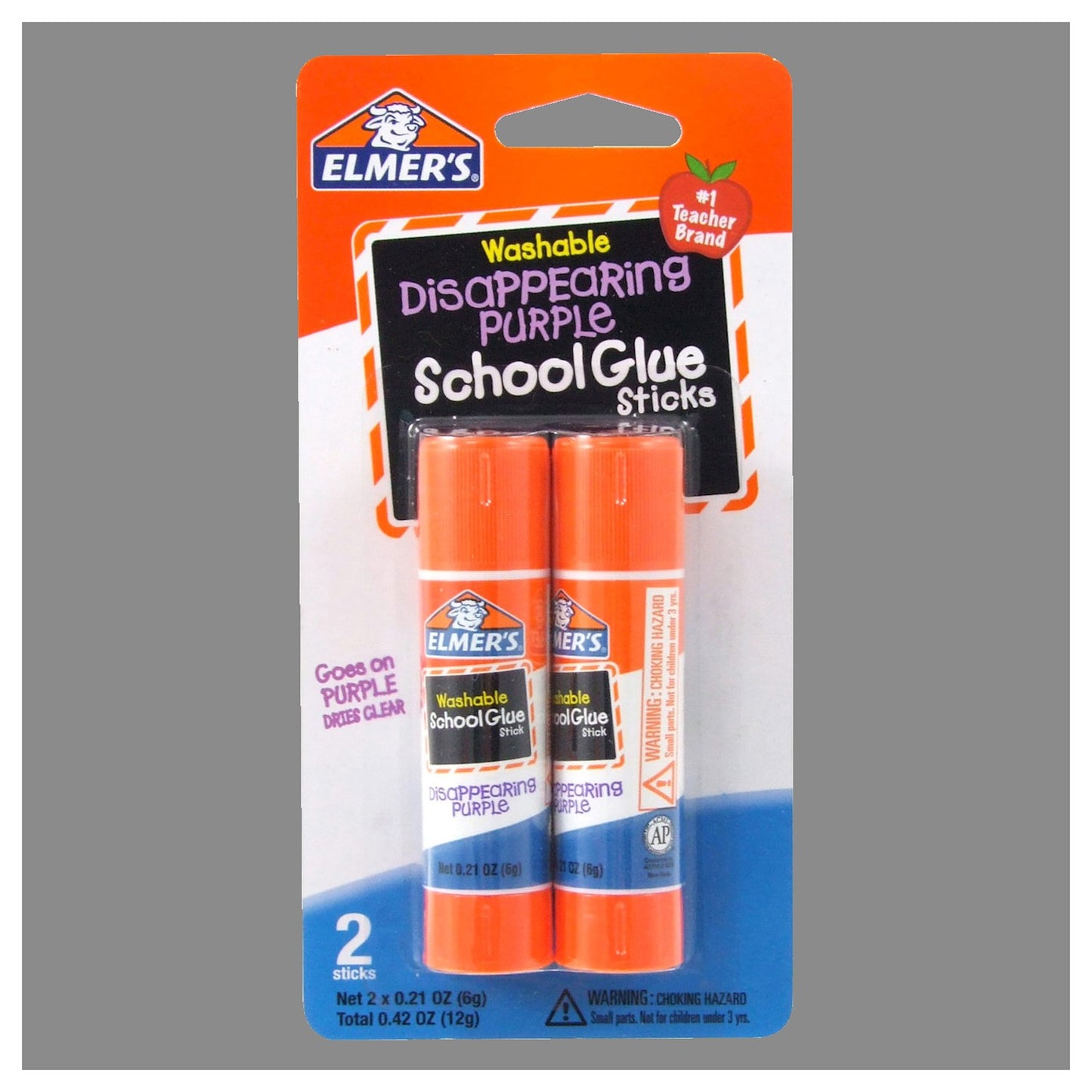 GLUE STICK ELMERS PURPLE 2PK