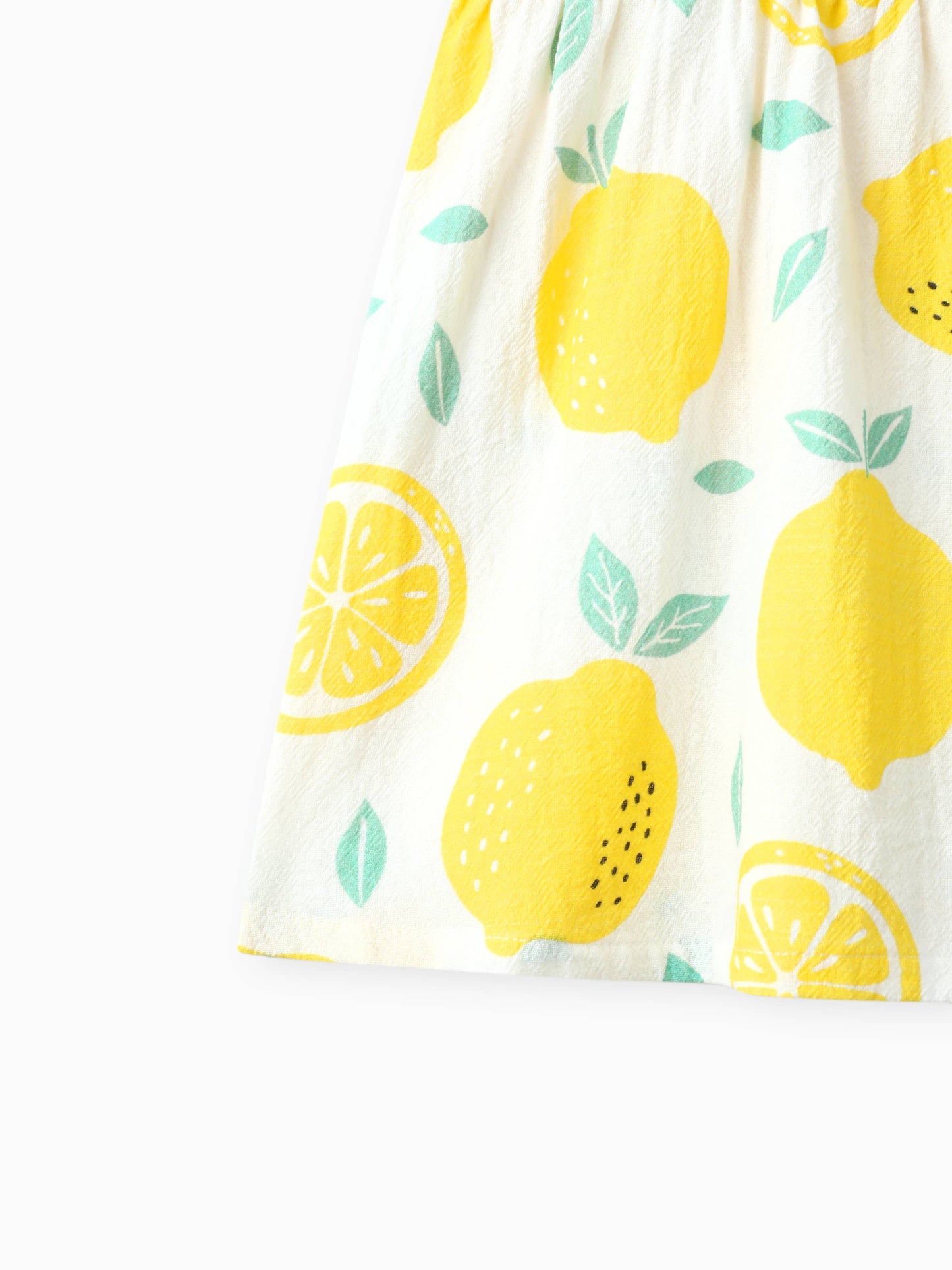 1pc Baby Girl Plaid&Lemon&Fruit Sweet Dress: Yellow / 9-12 Months