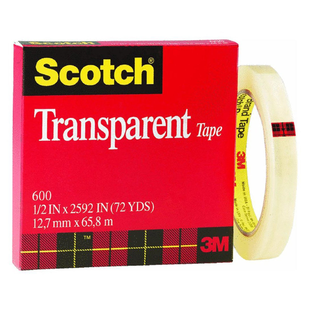 TAPE TRANSPARENT 600 1/2X2592IN