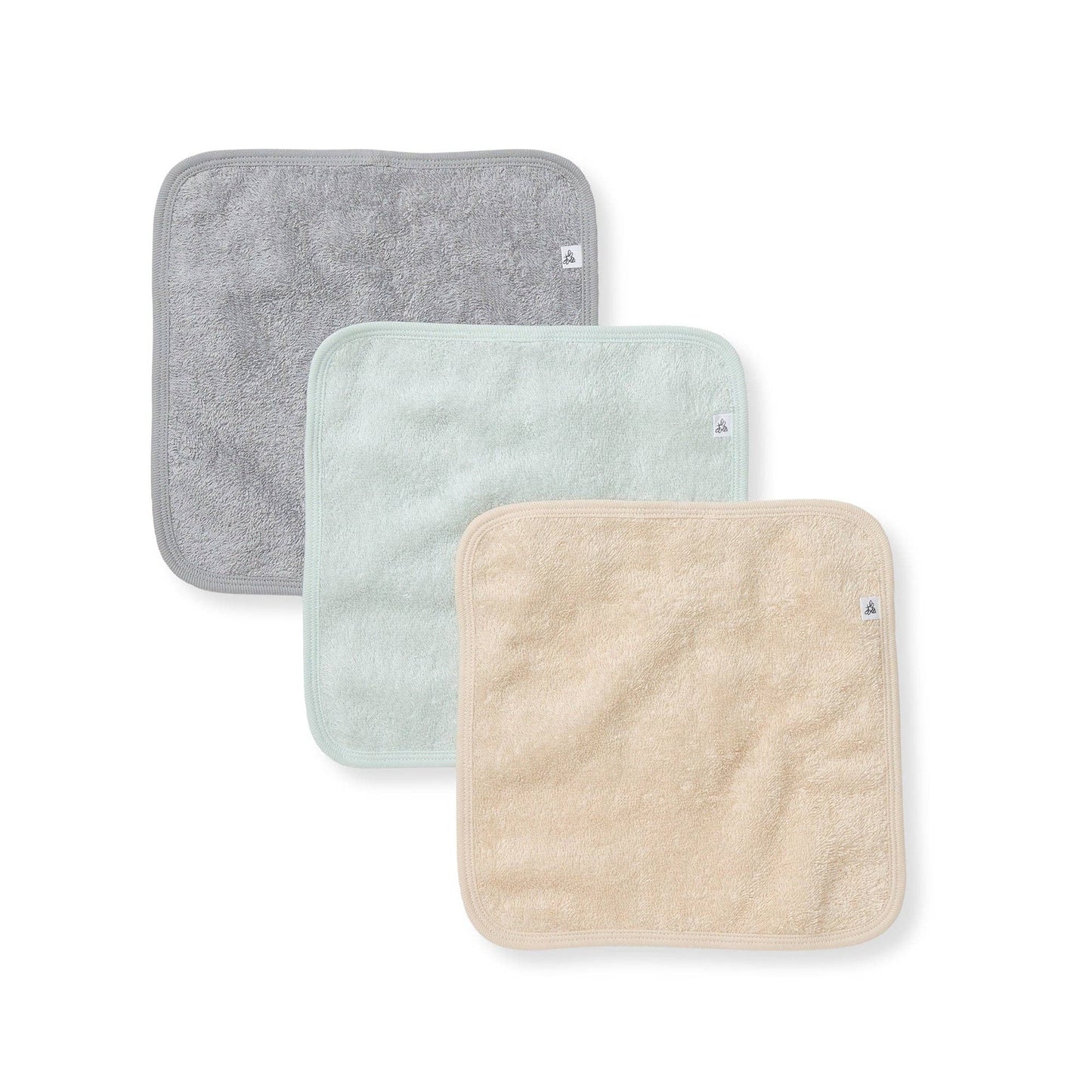 Set of 3 Solid Woven Terry Washcloths: Quarry / One Size