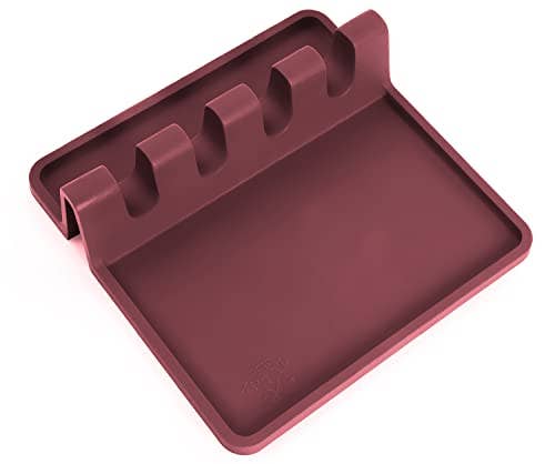 Silicone Utensil Rest with Drip Pad for Multiple Utensils: Chive Blossom