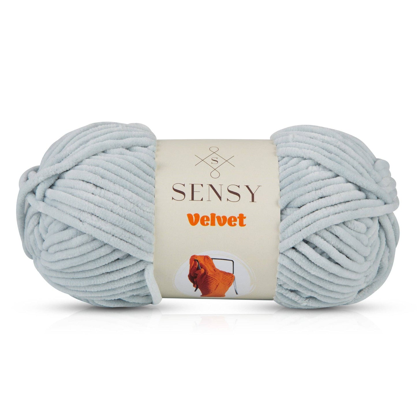 Sensy Velvet Yarn, Blanket Yarn, 3.5 oz, 132 Yards, Gauge 5 Bulky: Baby Blue / 1 Skein