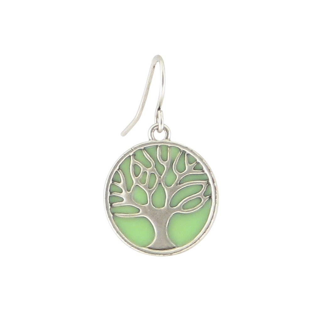 Enamel Tree of Life Earring: D