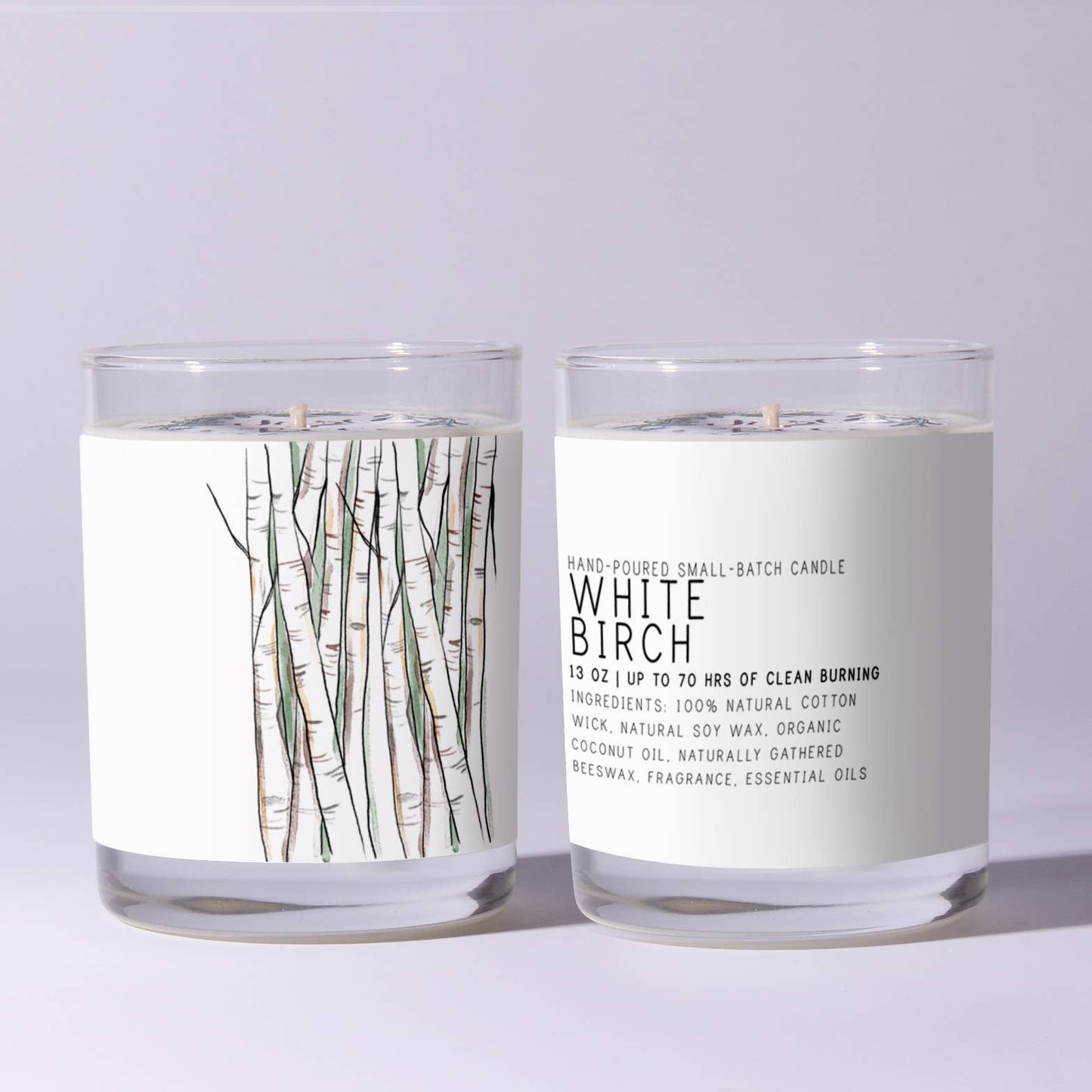 White Birch - Just Bee Candles: 7 oz (up to 40 hrs of clean burning)