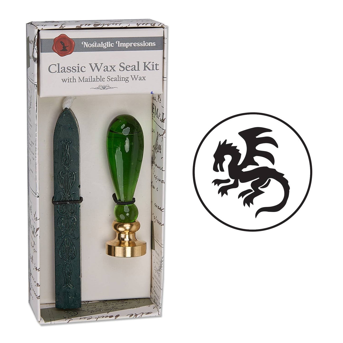 Murano Glass handle Wax Seal Kits: Dragon