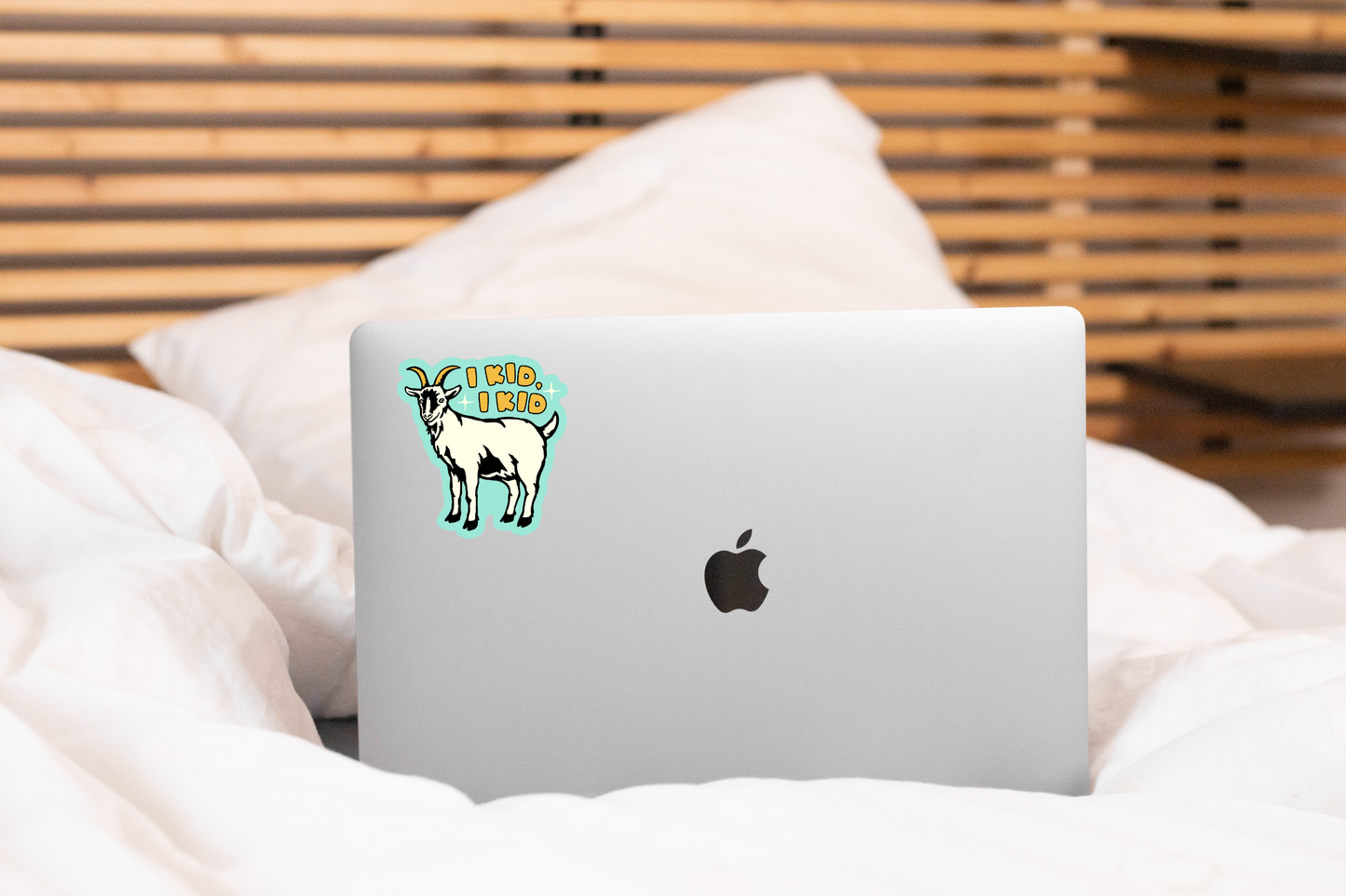 I Kid, I Kid Sticker - goat, farm, country, animal, cute
