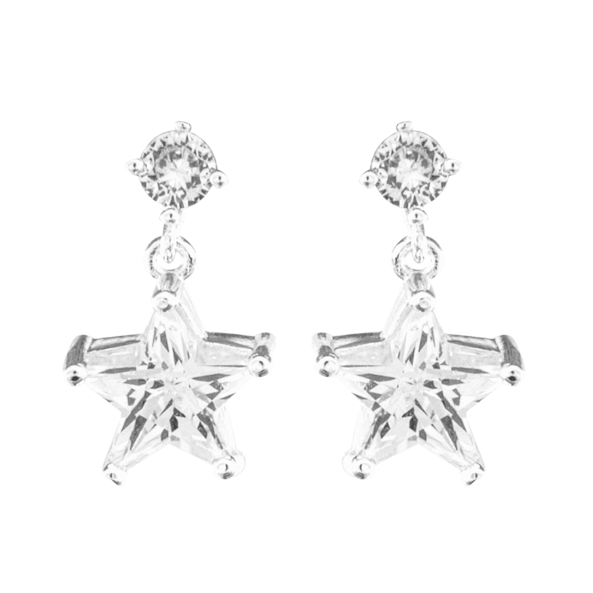 74248 CZ STAR DROP STUD EARRING
