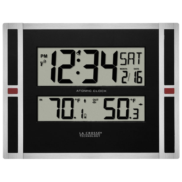 288167 WALL CLOCK ATOMIC DIGITL W/WEATHER LACROSSE