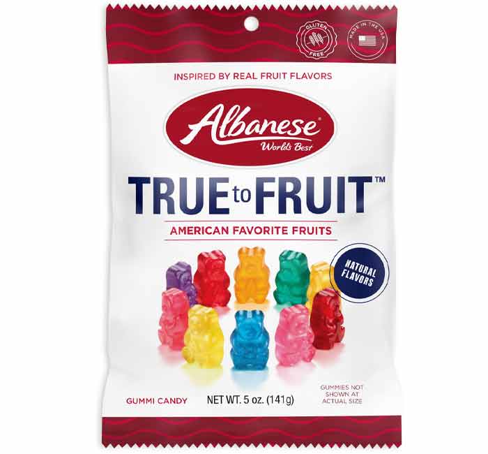 ALBANESE GUMMI TRUE TO FRUIT AMERICAN FAVORITES PEG BAG