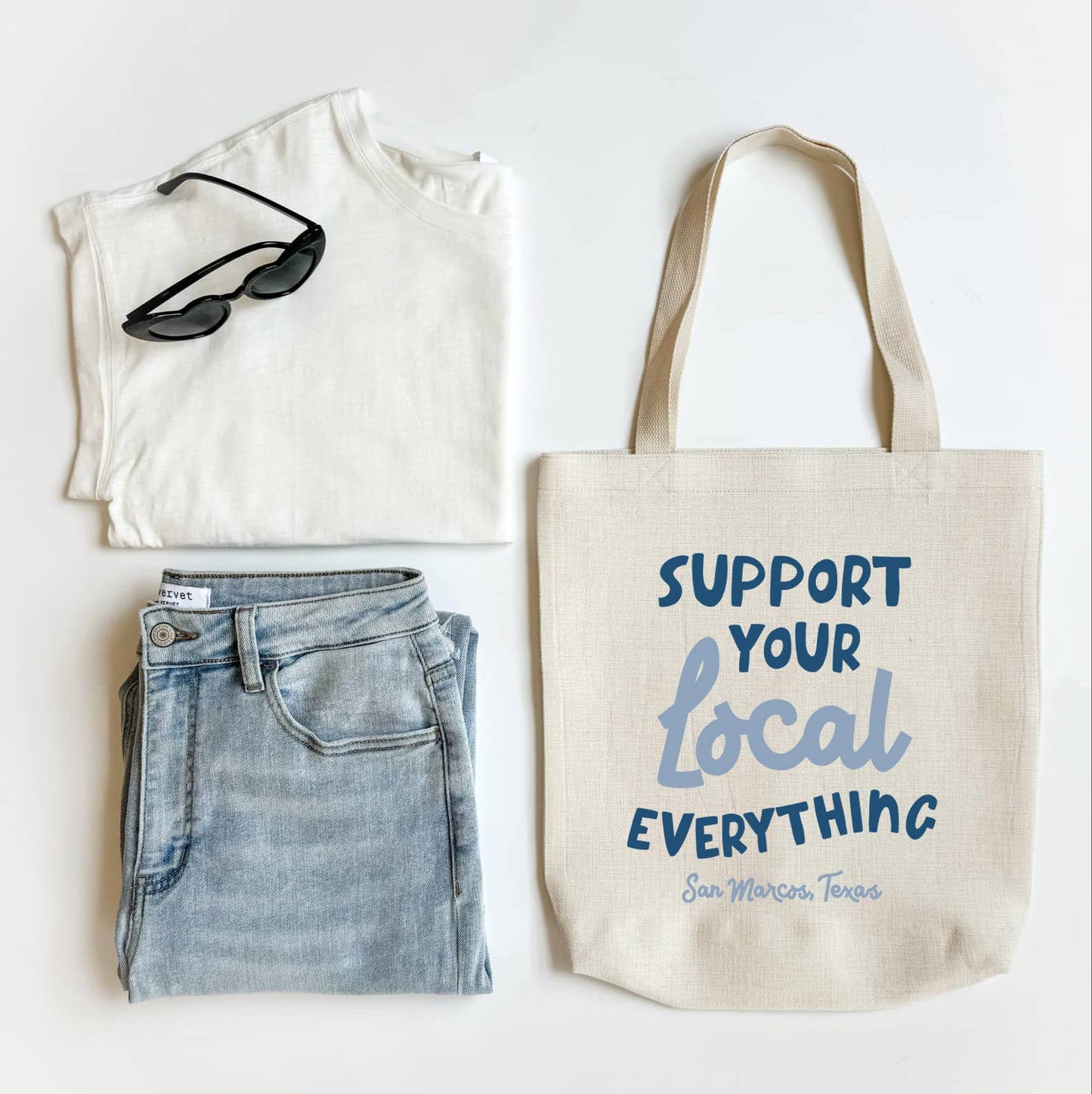 Support Your Local Everything Tote, Custom Tote, Personalize: Cotton