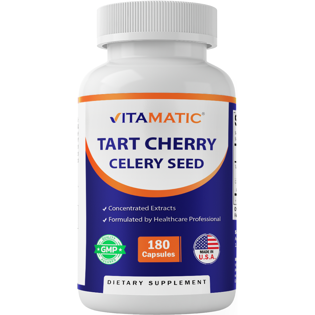 Vitamatic | Tart Cherry with Celery Seed | 180 Veg Capsules