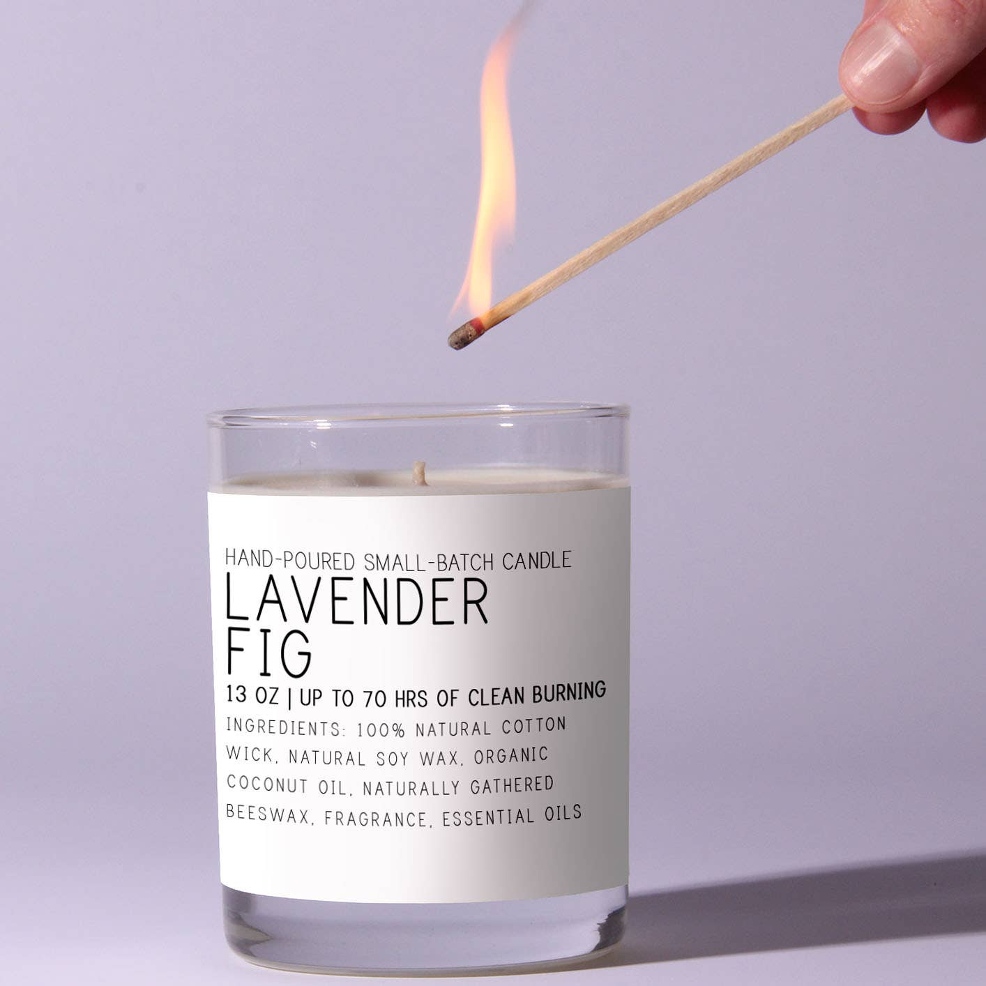 Lavender Fig - Just Bee Candles: 7 oz (up to 40 hrs of clean burning)