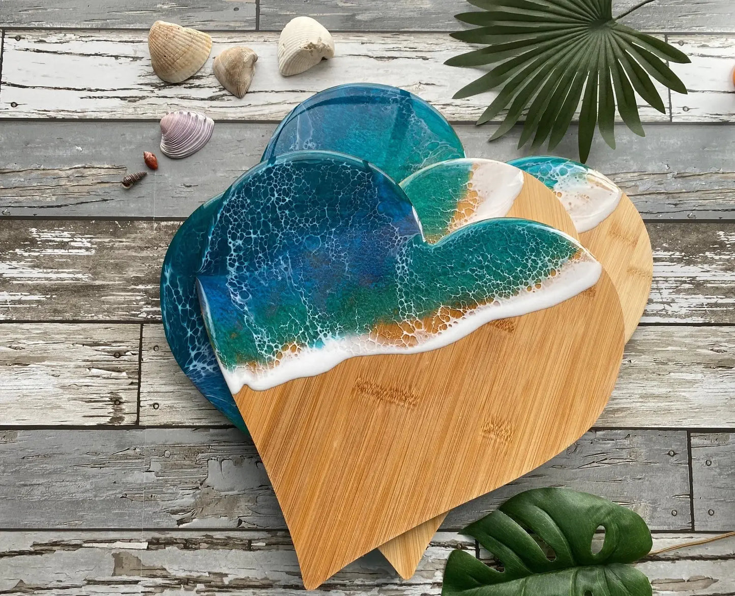 (Set of 12) Heart Shape Bulk Plain Bamboo Cutting Boards: 8"