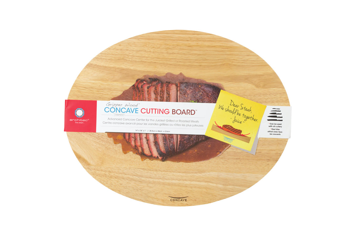 Gripperwood 18 In. L X 14 In. W X 1 In. Rubberwood Concave Carving Board