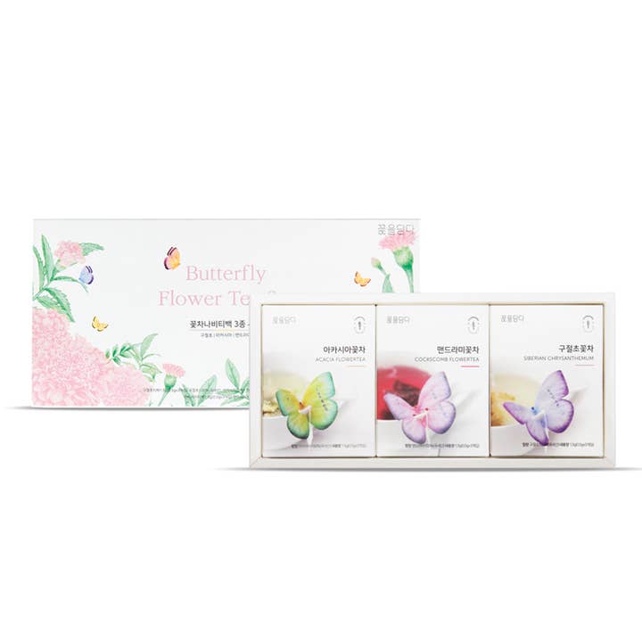 Butterfly Flower Tea Bag 3 Kinds Gift Set - Pink
