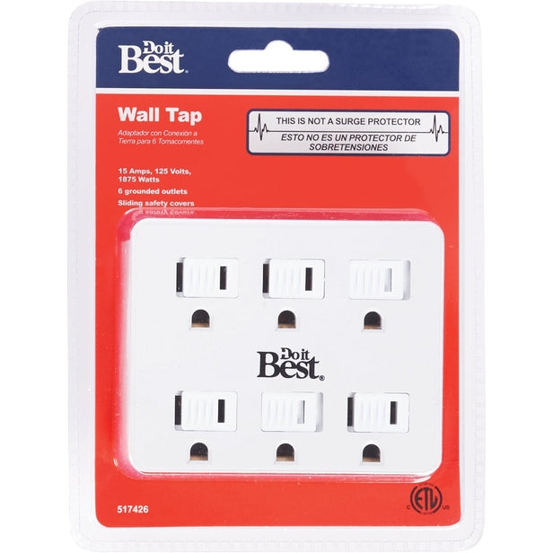 GROUND 6-OUTLET TAP WHITE