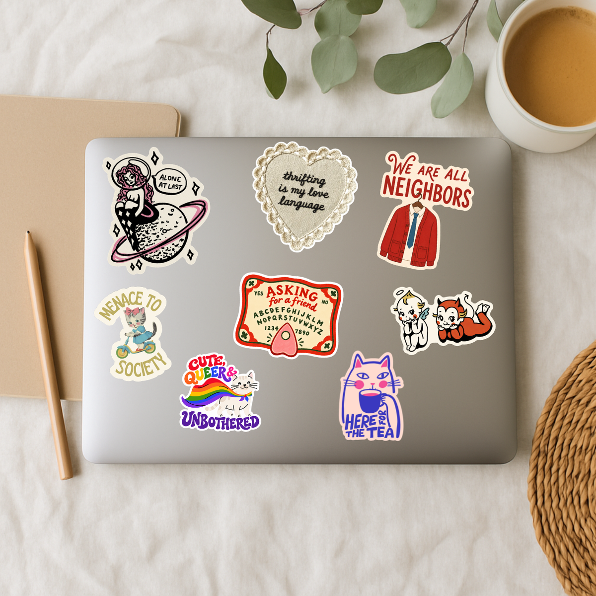 We Are All Neighbors Sticker, Kindness Quote Decal Gift