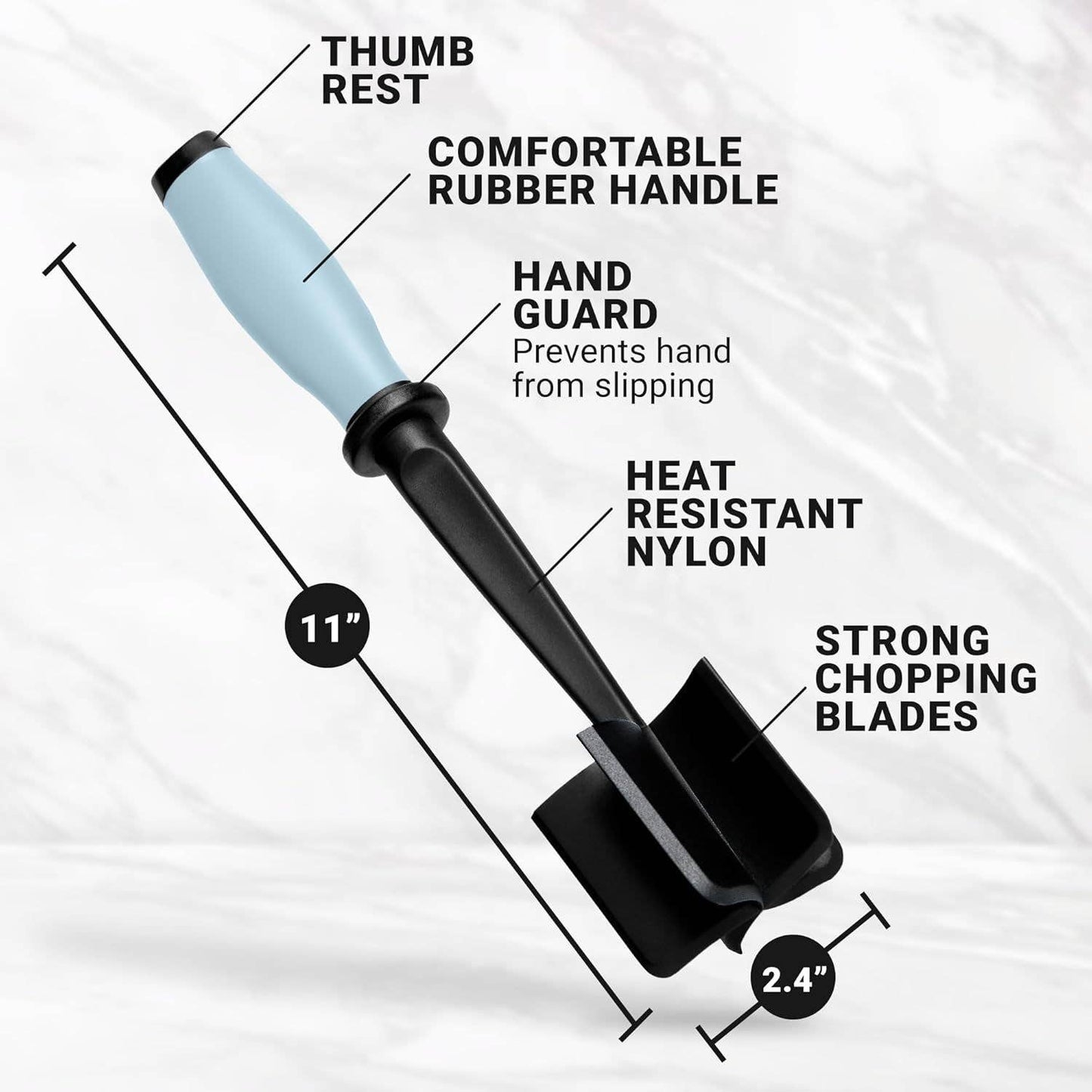 Z-MTCHP-RG-RD Premium Ground Meat Chopper Tool: Red