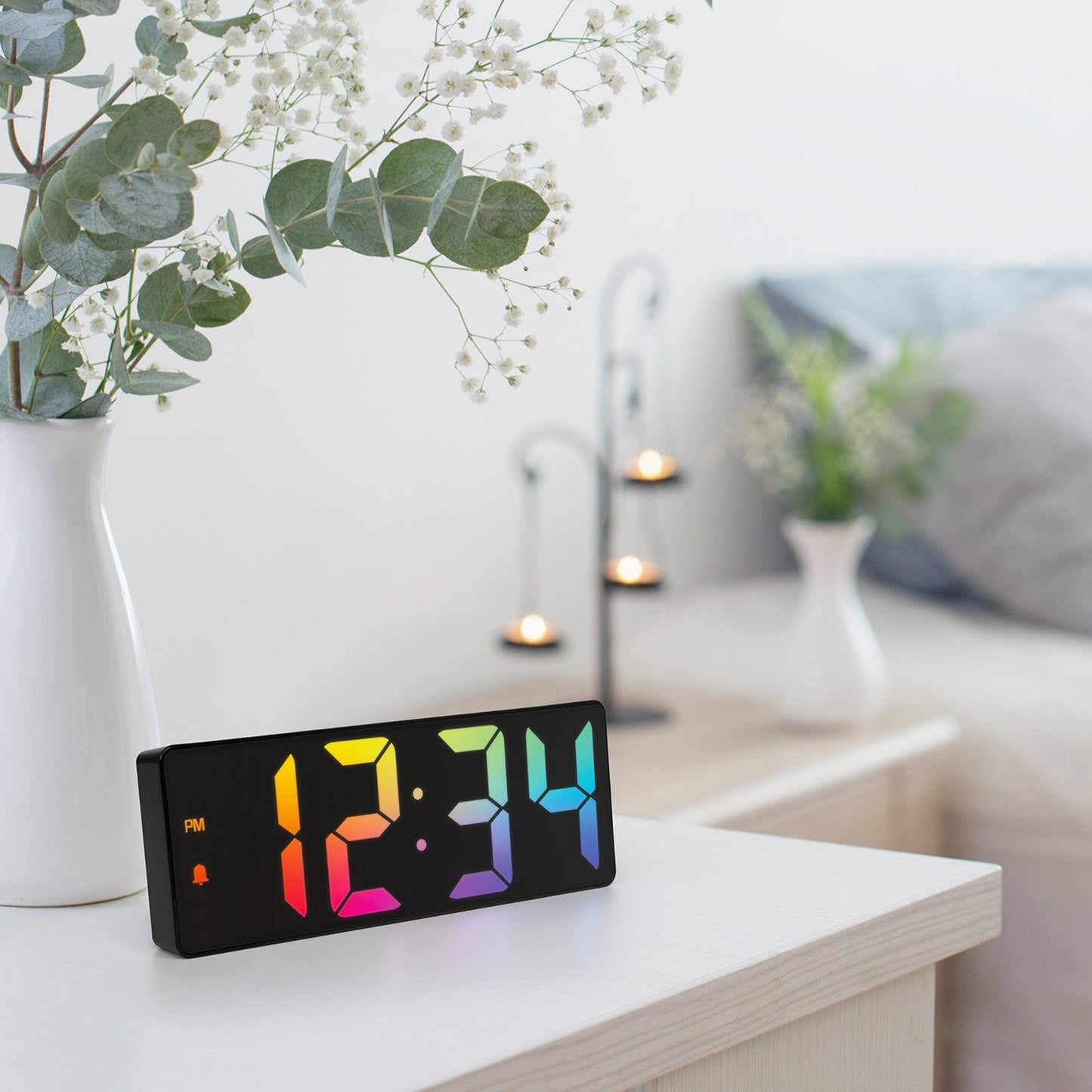 Gradient Digital Alarm Clock with Indoor Temp