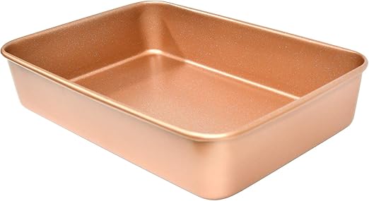 15 x 10 x 3-Inch Ultimate Series Commercial Weight Ceramic Non-Stick Coated Lasagna/Roasting Pan (Rose Gold Granite)