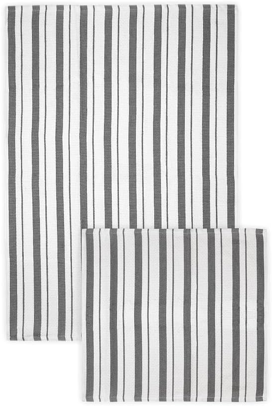 KITCHEN TOWEL BASKET WEAVE STONE