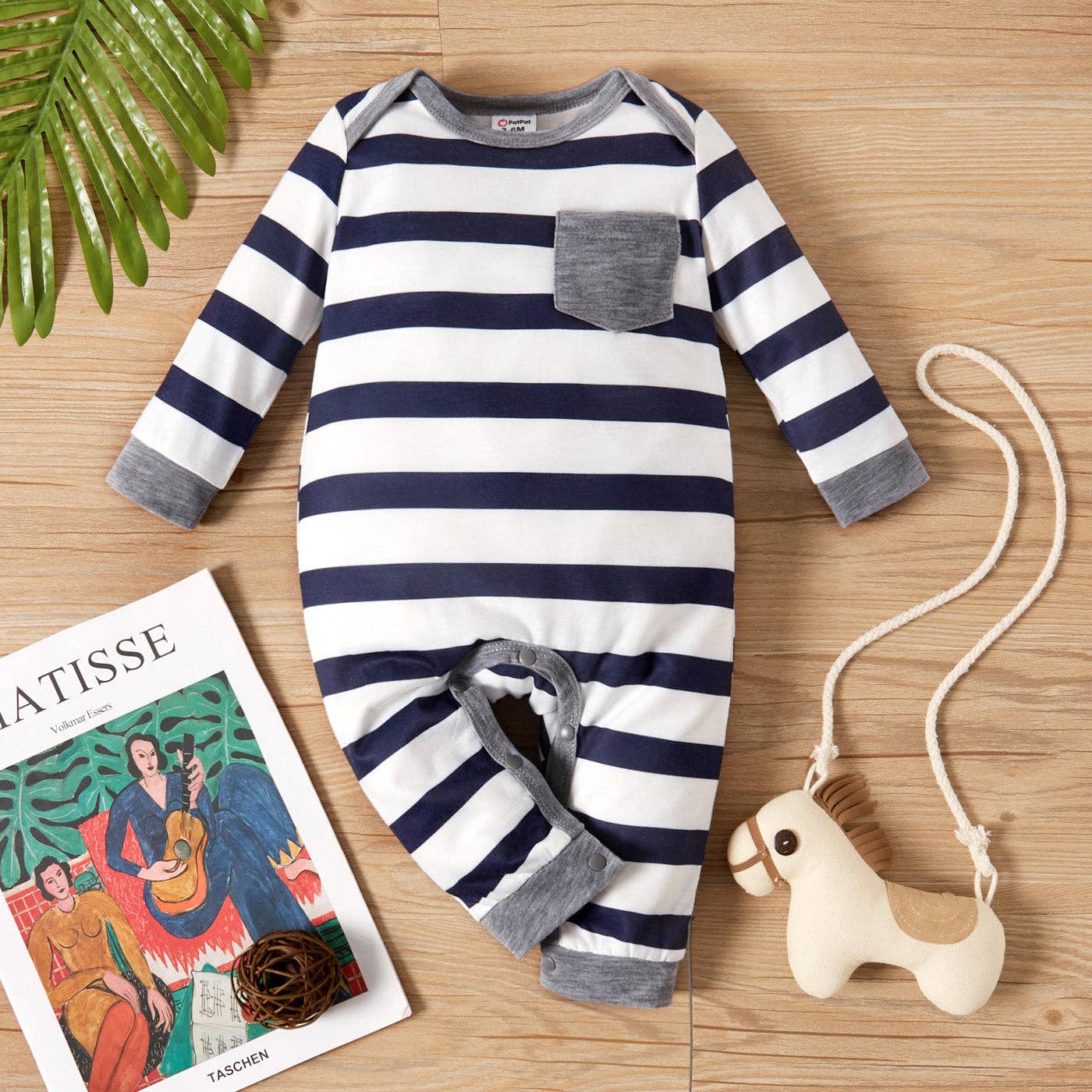 Baby Boy All Over StripedStar Print Long-sleeve Jumpsuit: 9-12 Months / White