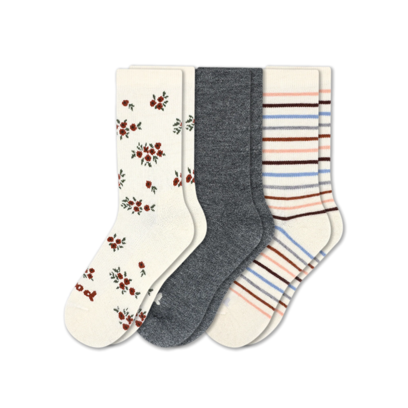 Women's Crew Pacas Socks: DOTS Red & Ivory / Medium / Large (US: 8.5 - 11.5+)