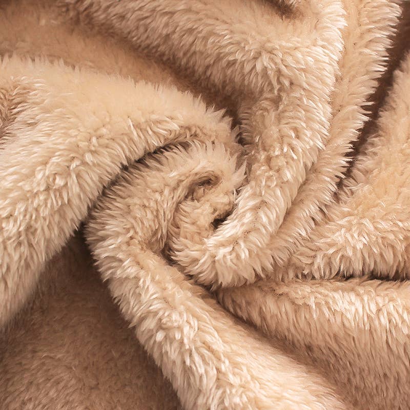 3D Ear Solid Suede and Fleece Baby Hooded Coat Jacket: 3-6 Months / Coffee