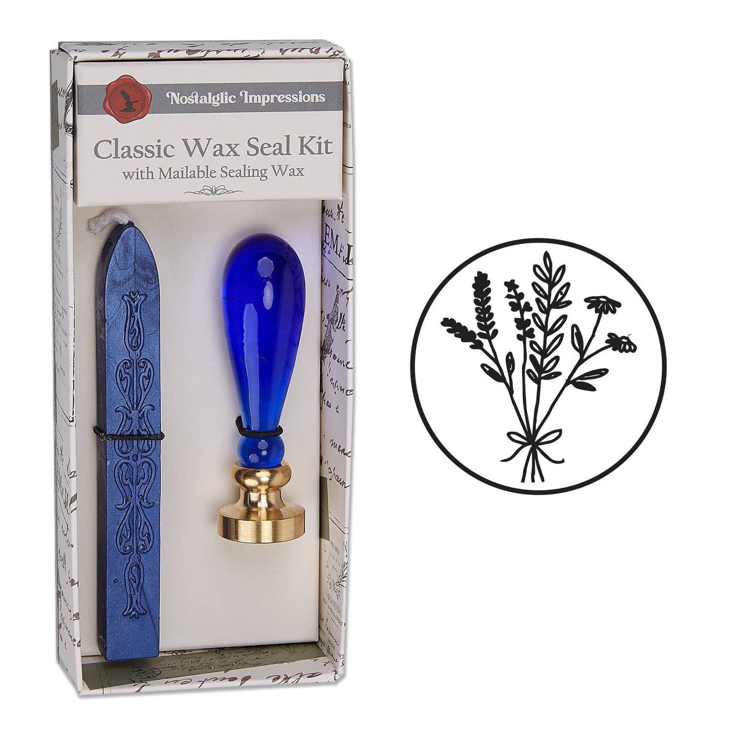 Murano Glass handle Wax Seal Kits: Wildflowers