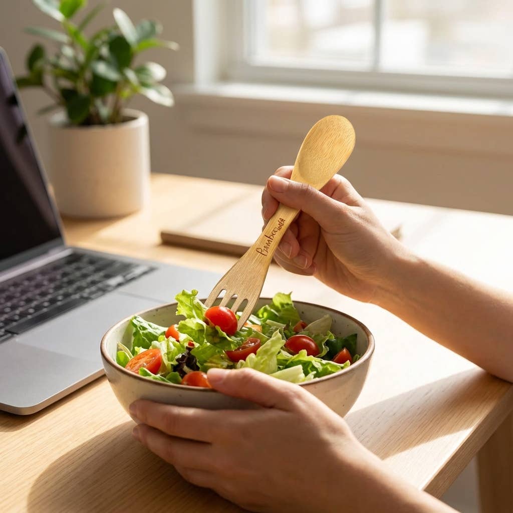 Large Bamboo Spork Utensil | Faire Market Bestseller