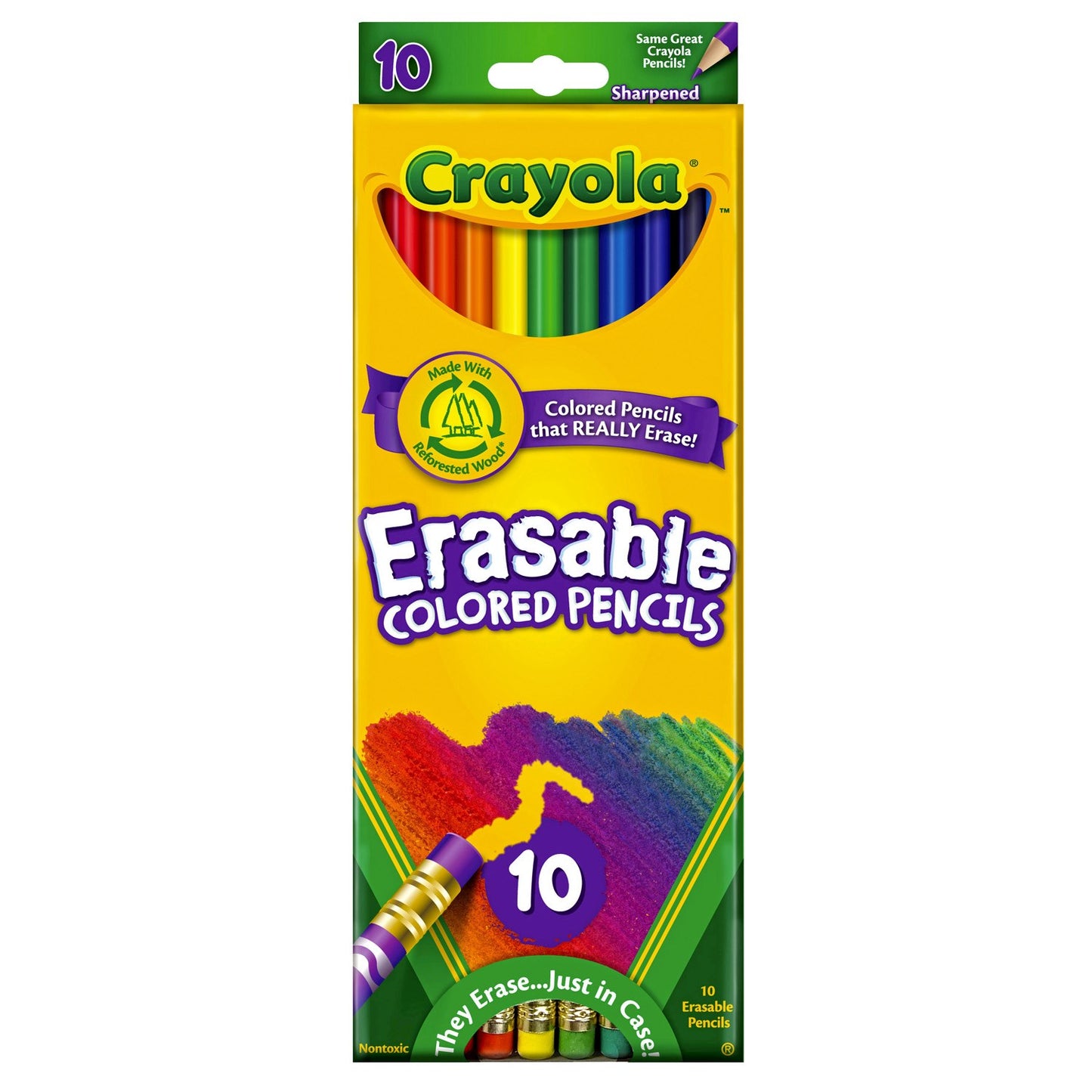 PENCILS COLORED ERASABLE 10CT
