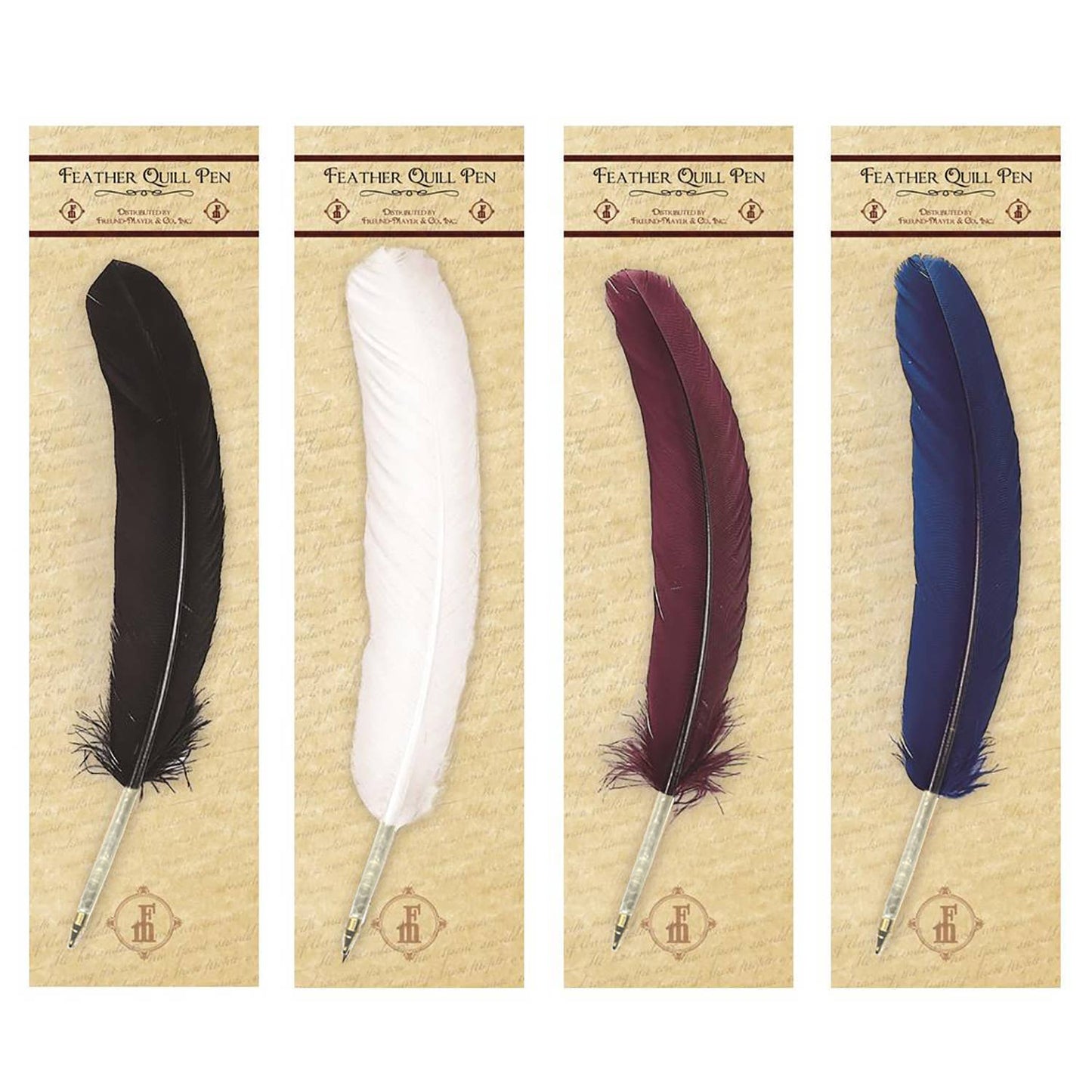 Genuine Turkey Quill Basic Ballpoint Pens: 16 pcs Basic Ballpoint Assortment / Bulk