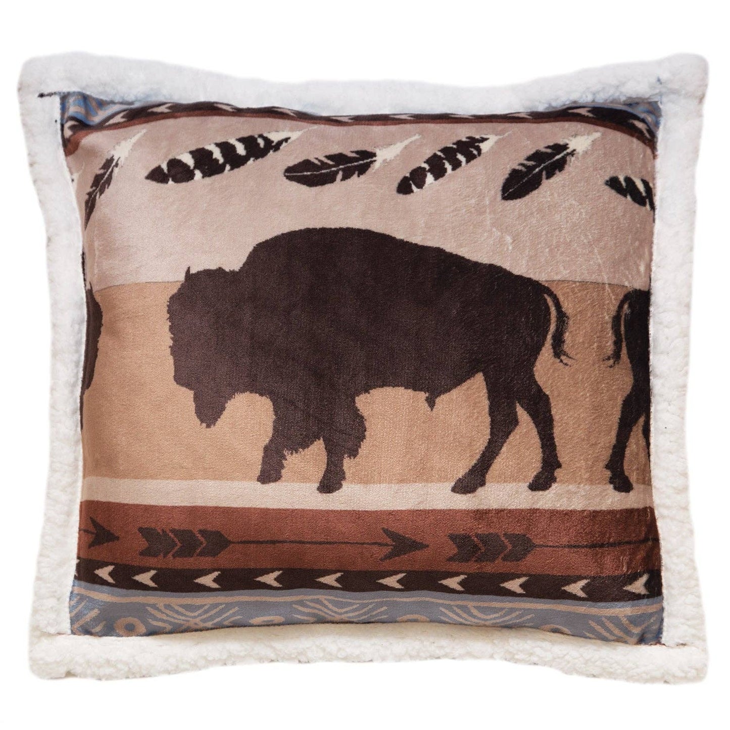 Wrangler® Buffalo Southwestern Plush Sherpa Pillow