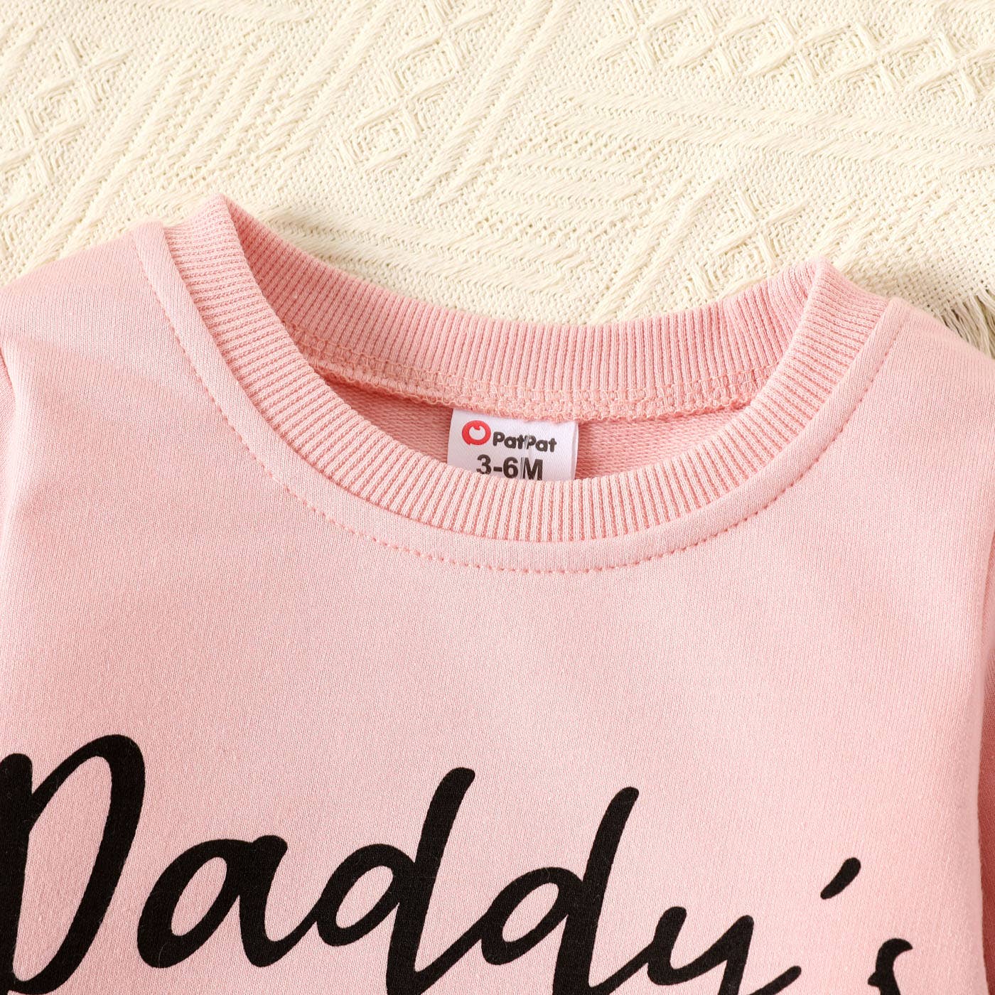 100% Cotton Baby Boy/Girl Letter Print Pullover: Black / 9-12 Months