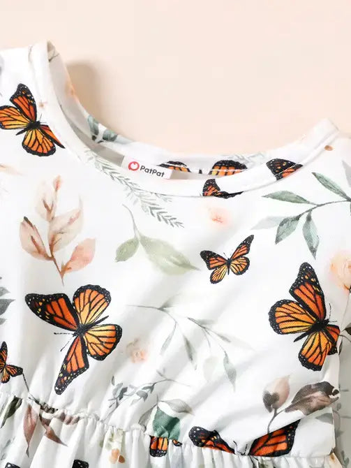 Baby Girl Ribbed Brown/White/Striped Long-sleeve Dress: Brown / 12-18 Months