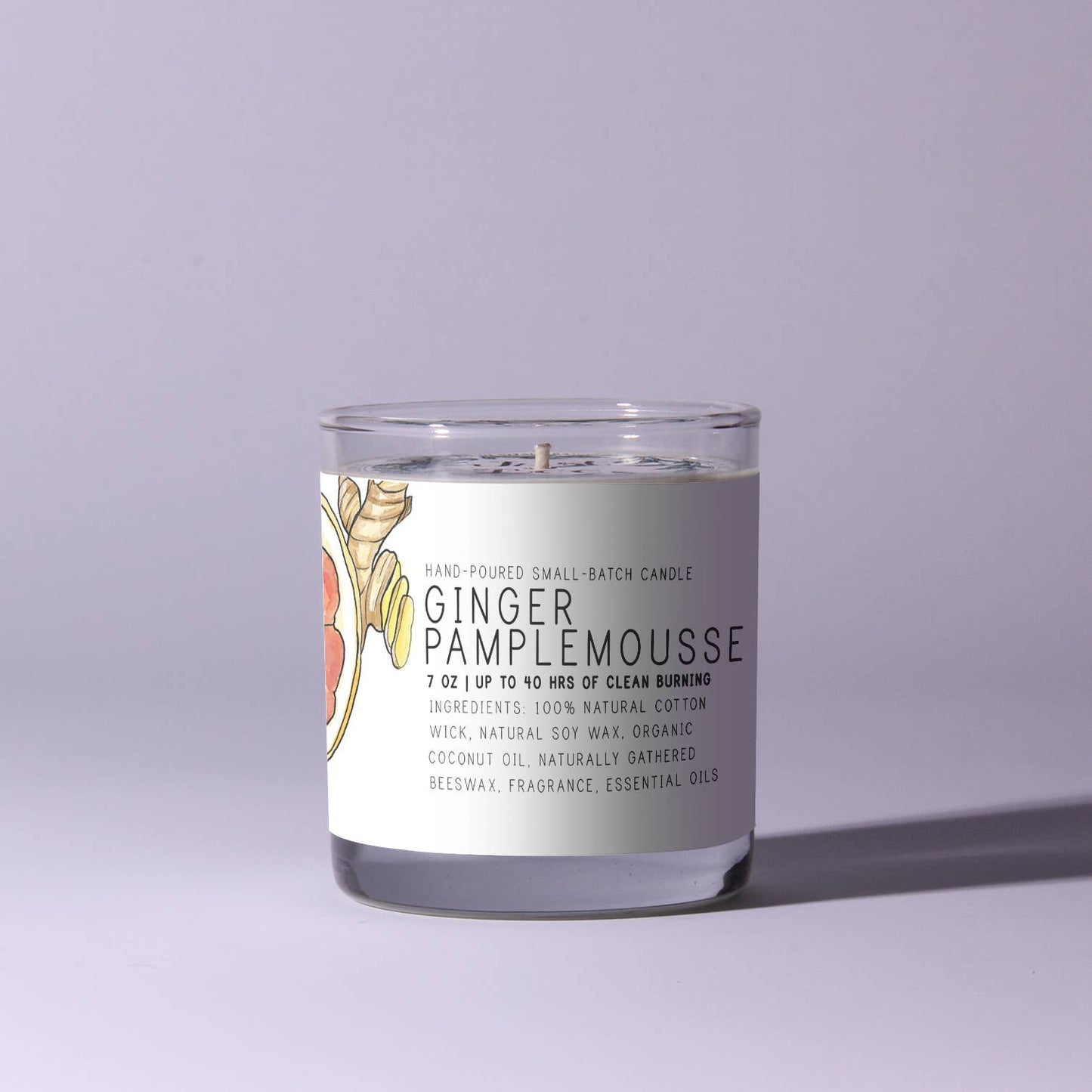 Ginger Pamplemousse - Just Bee Candles: 7 oz (up to 40 hrs of clean burning)