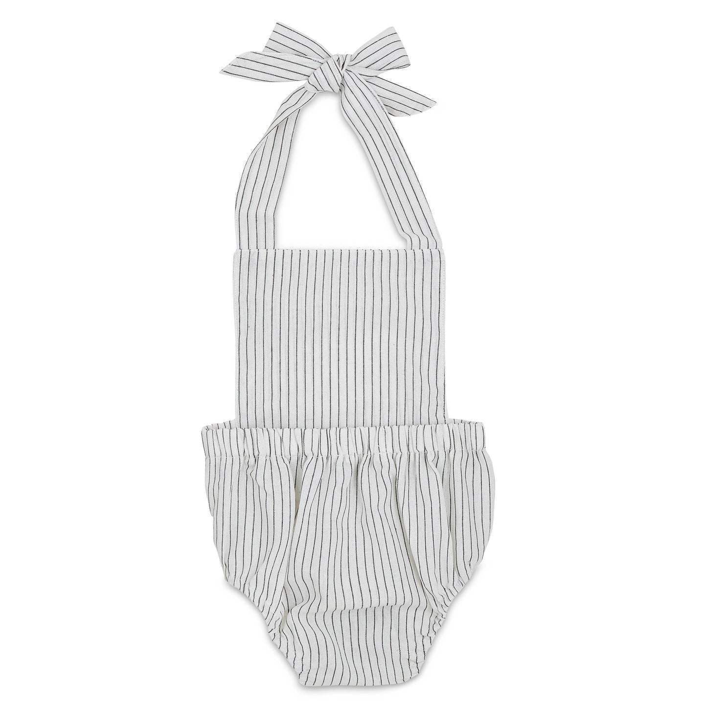 White & Black Striped Summer Baby Romper: 3-6m