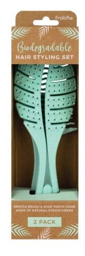 Fraiche Biodegradable Hair Styling set (2 pack): Pink/Minty Green