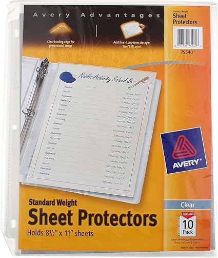 SHEET PROTECTORS 10/CT 8.5X11IN