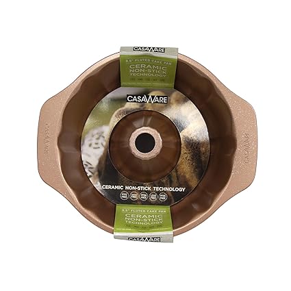CasaWare Fluted Cake Pan 9.5in Ceramic Coated - Nonstick