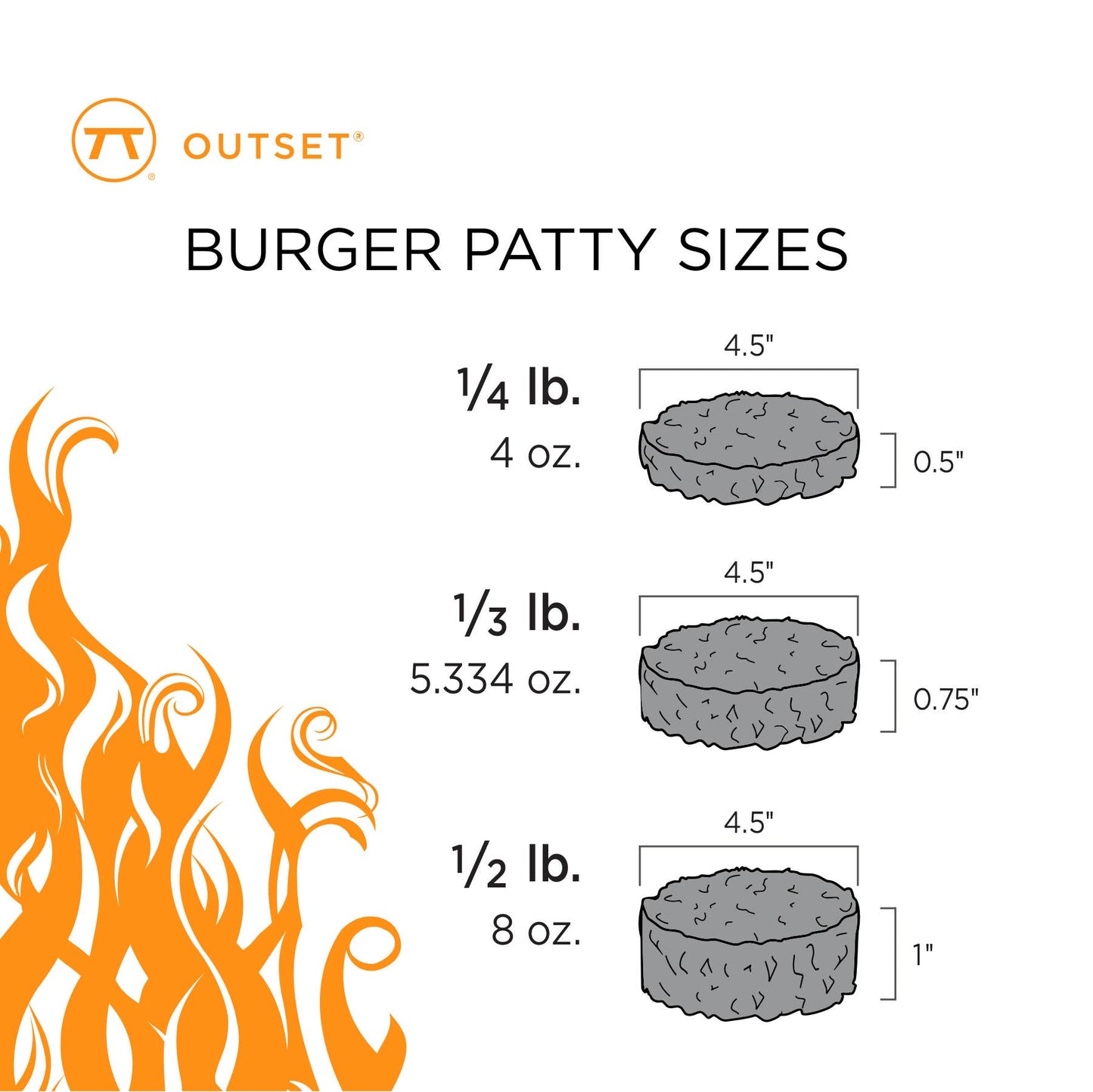 Outset Adjustable Burger Press, 4.5" x 4.5" x 2"